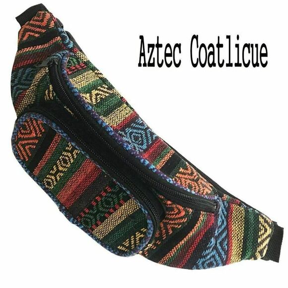 Azteca Coat licue Paquete Cintura Bolsa Cinturón Hip Boho Bohemio Tribal Indio - Picture 2 of 3